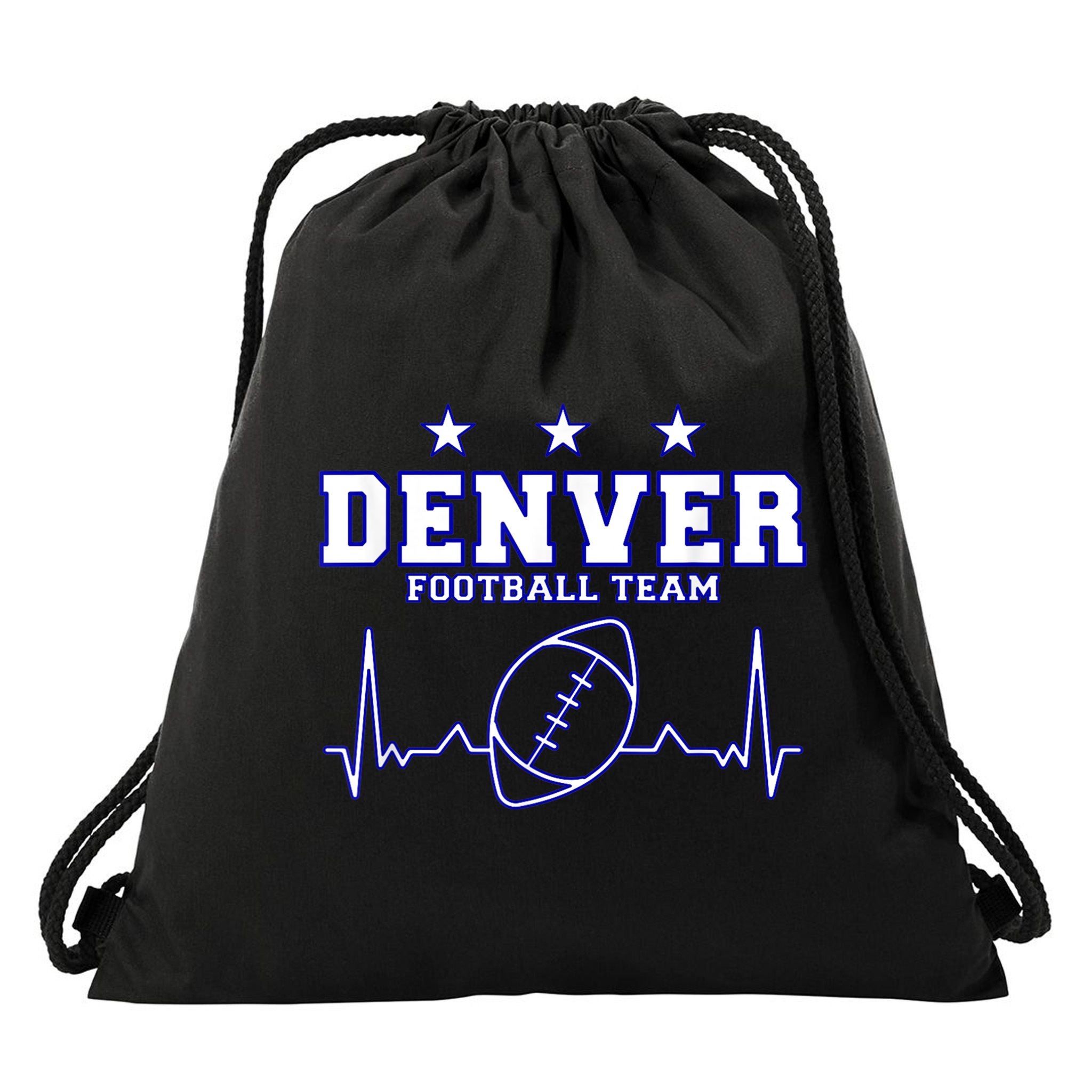 Denver Football Shirt I Football Tshirt I Colorado Bronco Drawstring Bag