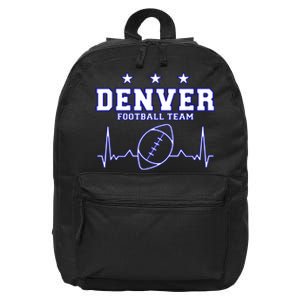 Denver Football Shirt I Football Tshirt I Colorado Bronco 16 in Basic Backpack