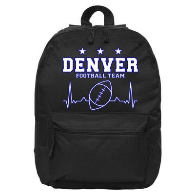 Denver Football Shirt I Football Tshirt I Colorado Bronco 16 in Basic Backpack