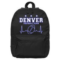 Denver Football Shirt I Football Tshirt I Colorado Bronco 16 in Basic Backpack