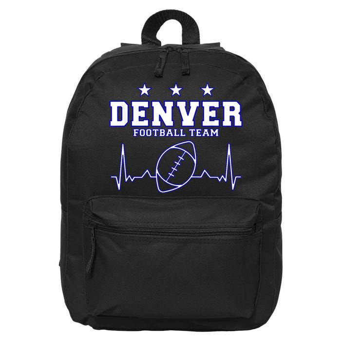 Denver Football Shirt I Football Tshirt I Colorado Bronco 16 in Basic Backpack