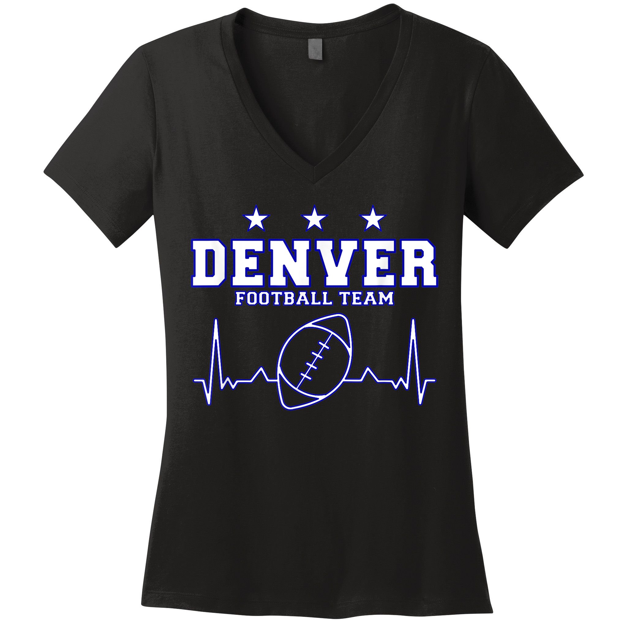 Denver Football Shirt I Football Tshirt I Colorado Bronco Women's V-Neck T-Shirt