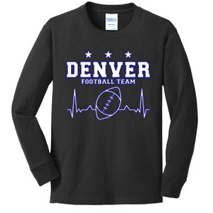 Denver Football Shirt I Football Tshirt I Colorado Bronco Kids Long Sleeve Shirt