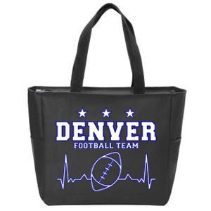 Denver Football Shirt I Football Tshirt I Colorado Bronco Zip Tote Bag