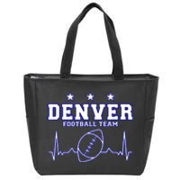 Denver Football Shirt I Football Tshirt I Colorado Bronco Zip Tote Bag