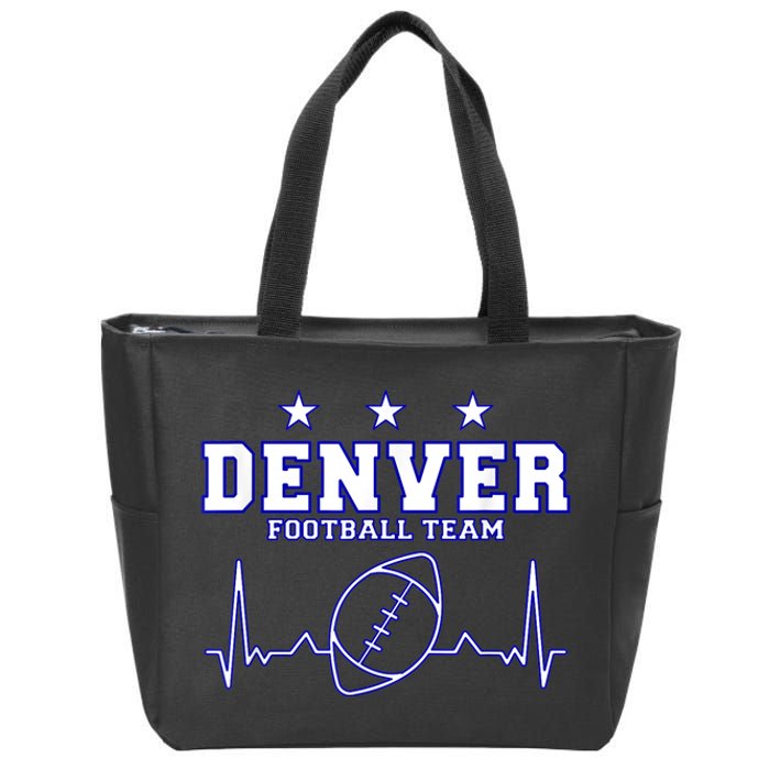 Denver Football Shirt I Football Tshirt I Colorado Bronco Zip Tote Bag