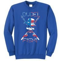 Dude Fish Skull And Fishing Rod American Flag Design Great Gift Sweatshirt