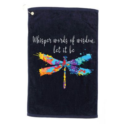 Dragonfly For Spiritual Faith Dragonflies Lovers VNeck Platinum Collection Golf Towel