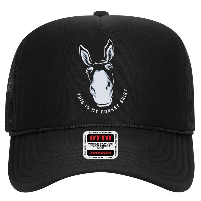 Donkey Funny Saying Cute Mule Farm Animal High Crown Mesh Back Trucker Hat