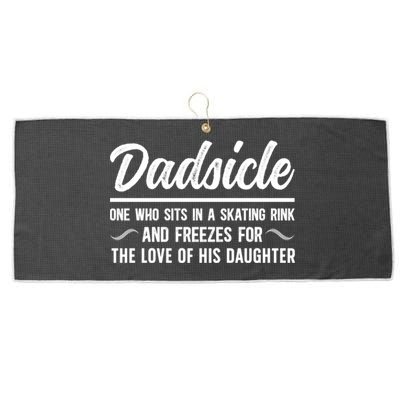 Dadsicle Figure Skating Dad Of A Figure Skater Father Cool Gift Large Microfiber Waffle Golf Towel