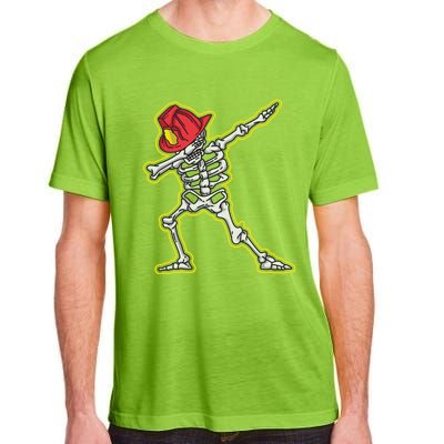 Dabbing Firefighter Skeleton Cool Scary Halloween Costume Great Gift Adult ChromaSoft Performance T-Shirt