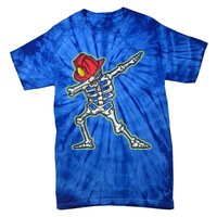 Dabbing Firefighter Skeleton Cool Scary Halloween Costume Great Gift Tie-Dye T-Shirt