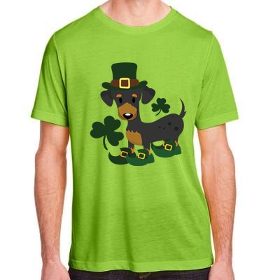 Dachshund Funny St Patricks Day Graphic Wiener Dog Mom Gift Adult ChromaSoft Performance T-Shirt