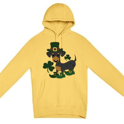 Dachshund Funny St Patricks Day Graphic Wiener Dog Mom Gift Premium Pullover Hoodie