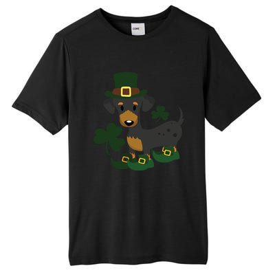 Dachshund Funny St Patricks Day Graphic Wiener Dog Mom Gift Tall Fusion ChromaSoft Performance T-Shirt