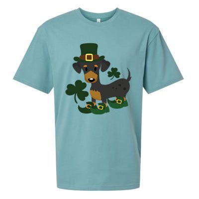 Dachshund Funny St Patricks Day Graphic Wiener Dog Mom Gift Sueded Cloud Jersey T-Shirt