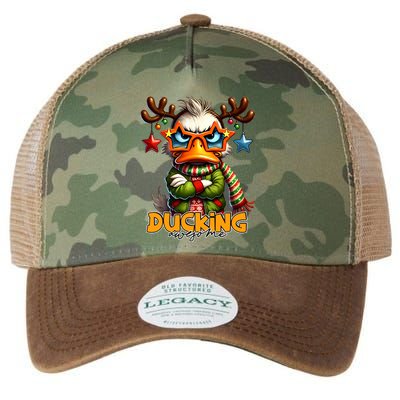 Ducking Funny Sarcastic Grumpy Duck Christmas Legacy Tie Dye Trucker Hat