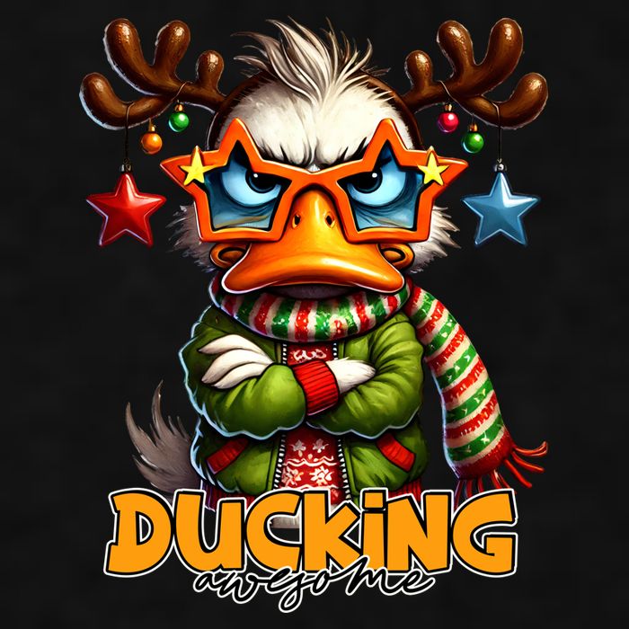 Ducking Funny Sarcastic Grumpy Duck Christmas Ladies PosiCharge Tri-Blend Wicking Tank