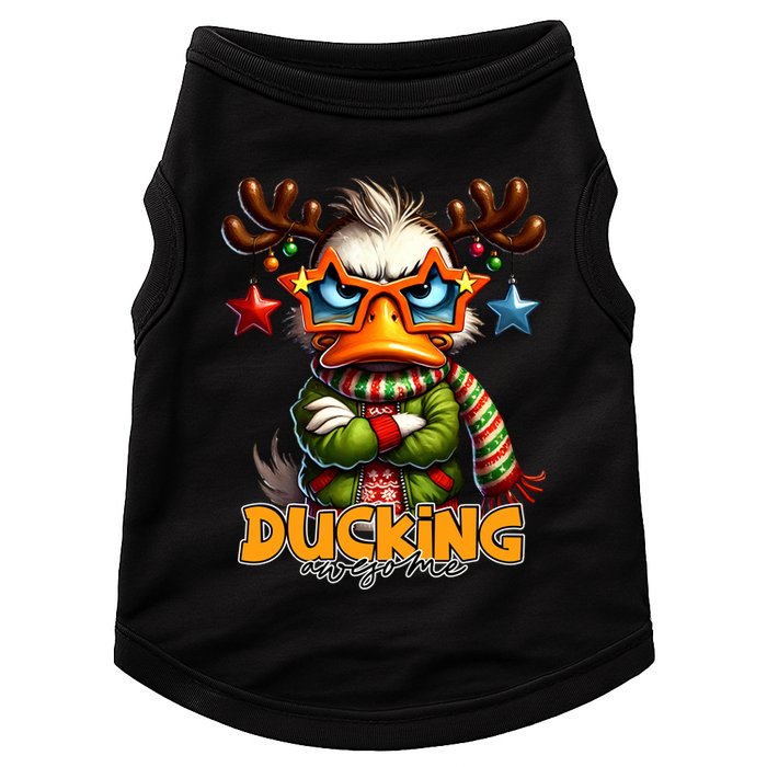 Ducking Funny Sarcastic Grumpy Duck Christmas Doggie Tank
