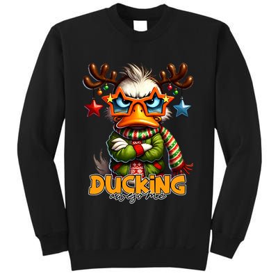 Ducking Funny Sarcastic Grumpy Duck Christmas Sweatshirt