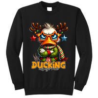 Ducking Funny Sarcastic Grumpy Duck Christmas Sweatshirt