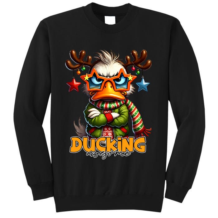 Ducking Funny Sarcastic Grumpy Duck Christmas Sweatshirt