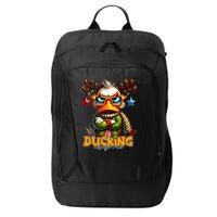 Ducking Funny Sarcastic Grumpy Duck Christmas City Backpack