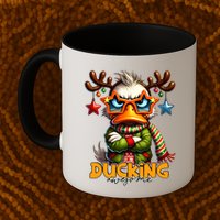 Ducking Funny Sarcastic Grumpy Duck Christmas Coffee Mug