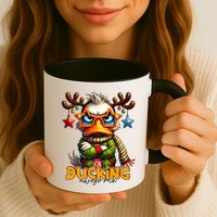 Ducking Funny Sarcastic Grumpy Duck Christmas Coffee Mug