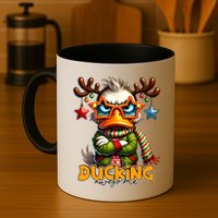 Ducking Funny Sarcastic Grumpy Duck Christmas Coffee Mug