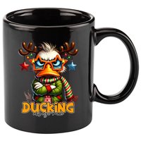Ducking Funny Sarcastic Grumpy Duck Christmas 11oz C Handle Ceramic Mug