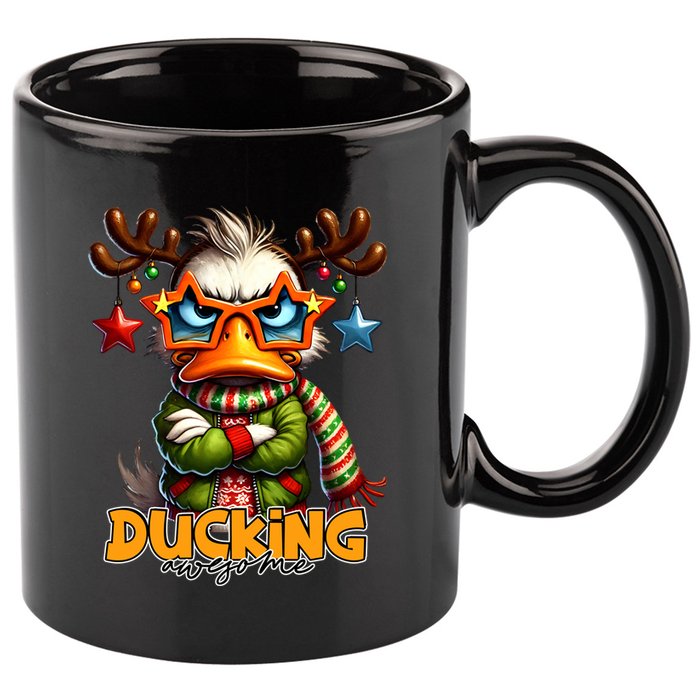 Ducking Funny Sarcastic Grumpy Duck Christmas 11oz C Handle Ceramic Mug