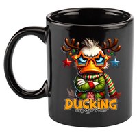 Ducking Funny Sarcastic Grumpy Duck Christmas 11oz C Handle Ceramic Mug