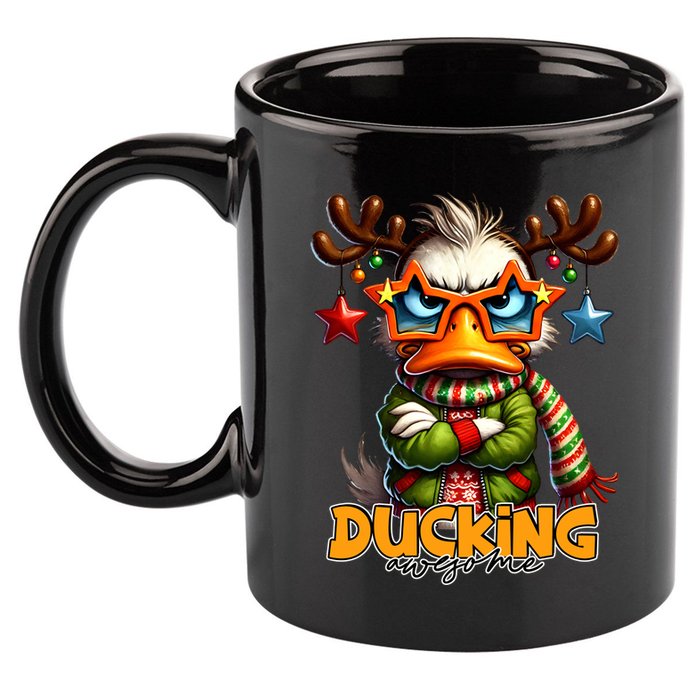 Ducking Funny Sarcastic Grumpy Duck Christmas 11oz C Handle Ceramic Mug