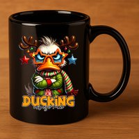 Ducking Funny Sarcastic Grumpy Duck Christmas 11oz C Handle Ceramic Mug