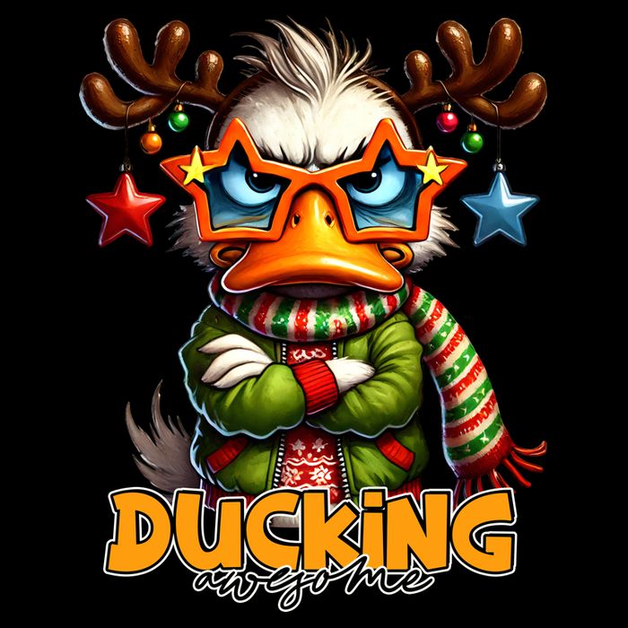 Ducking Funny Sarcastic Grumpy Duck Christmas Drawstring Bag