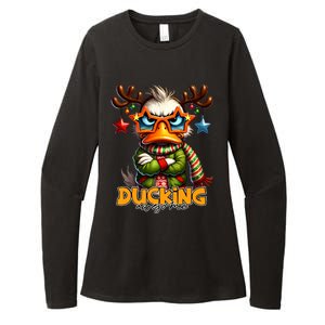 Ducking Funny Sarcastic Grumpy Duck Christmas Womens CVC Long Sleeve Shirt