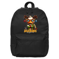 Ducking Funny Sarcastic Grumpy Duck Christmas 16 in Basic Backpack