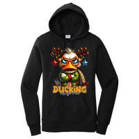 Ducking Funny Sarcastic Grumpy Duck Christmas Women's Pullover Hoodie