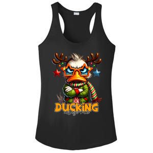 Ducking Funny Sarcastic Grumpy Duck Christmas Ladies PosiCharge Competitor Racerback Tank