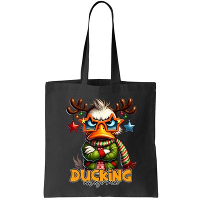Ducking Funny Sarcastic Grumpy Duck Christmas Bag