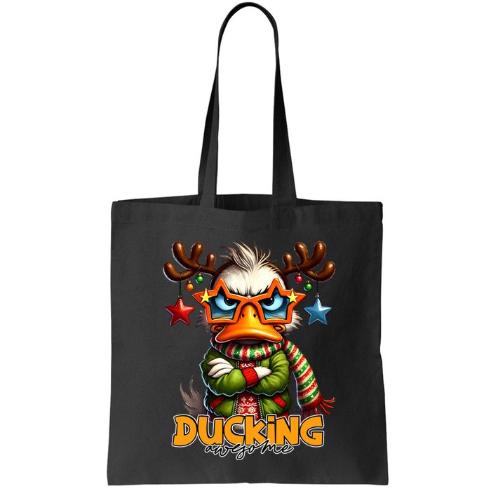 Ducking Funny Sarcastic Grumpy Duck Christmas Bag