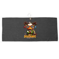 Ducking Funny Sarcastic Grumpy Duck Christmas Large Microfiber Waffle Golf Towel