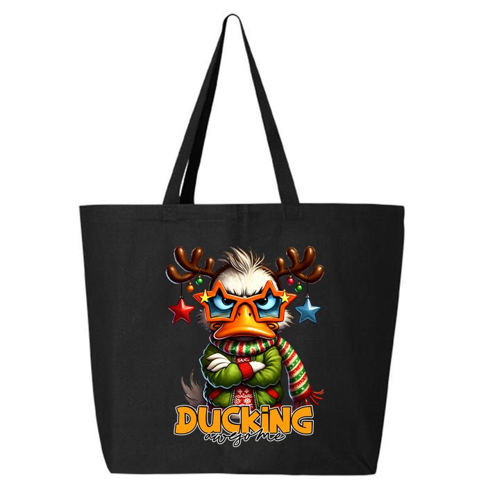 Ducking Funny Sarcastic Grumpy Duck Christmas 25L Jumbo Tote