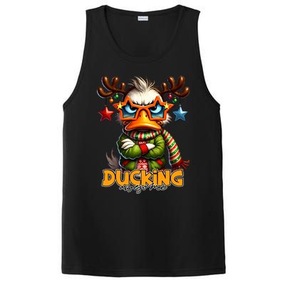 Ducking Funny Sarcastic Grumpy Duck Christmas PosiCharge Competitor Tank