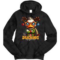 Ducking Funny Sarcastic Grumpy Duck Christmas Tie Dye Hoodie
