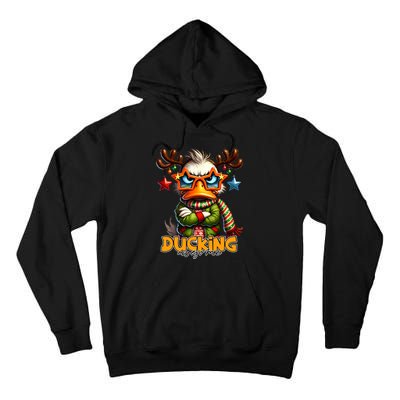 Ducking Funny Sarcastic Grumpy Duck Christmas Tall Hoodie