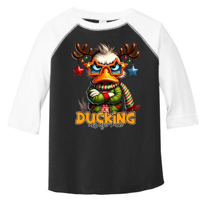 Ducking Funny Sarcastic Grumpy Duck Christmas Toddler Fine Jersey T-Shirt
