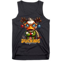 Ducking Funny Sarcastic Grumpy Duck Christmas Tank Top