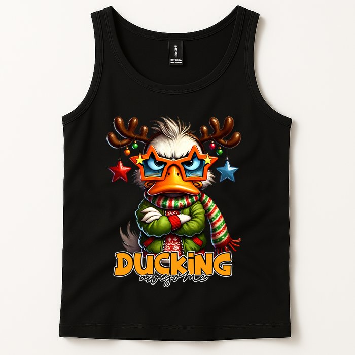Ducking Funny Sarcastic Grumpy Duck Christmas Tank Top
